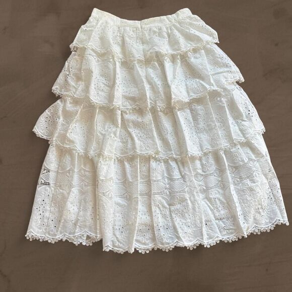 White ruffle lace tiered maxi skirt Ny&co size XL NEW - Picture 4 of 5